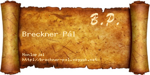 Breckner Pál névjegykártya