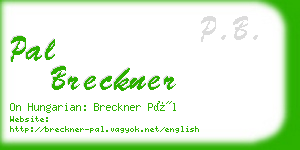 pal breckner business card